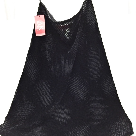 ANNE KLEIN Black Textured Velvet A-Line Skirt Sz 8 - Picture 6 of 8